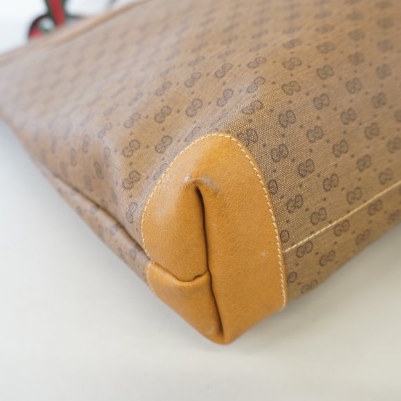 GUCCIAuth  Sherry Line 002 40 0694 Women's Coated Canvas Tote Bag Light Brown - Picture 7 of 10